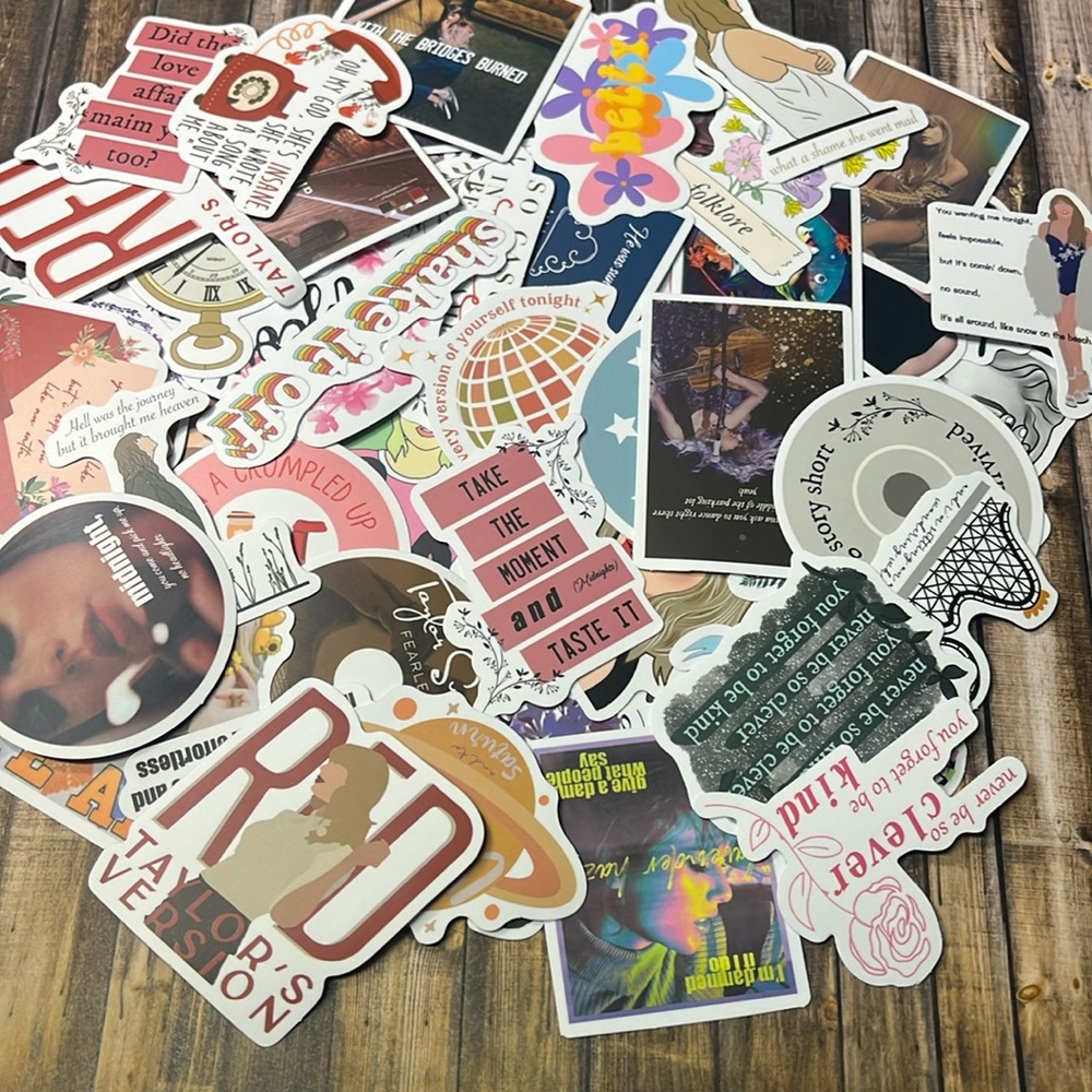 5for$10 Singer Taylor Swift Vibrant 50Pc Album Stickers Stick on Notebook TSAB3